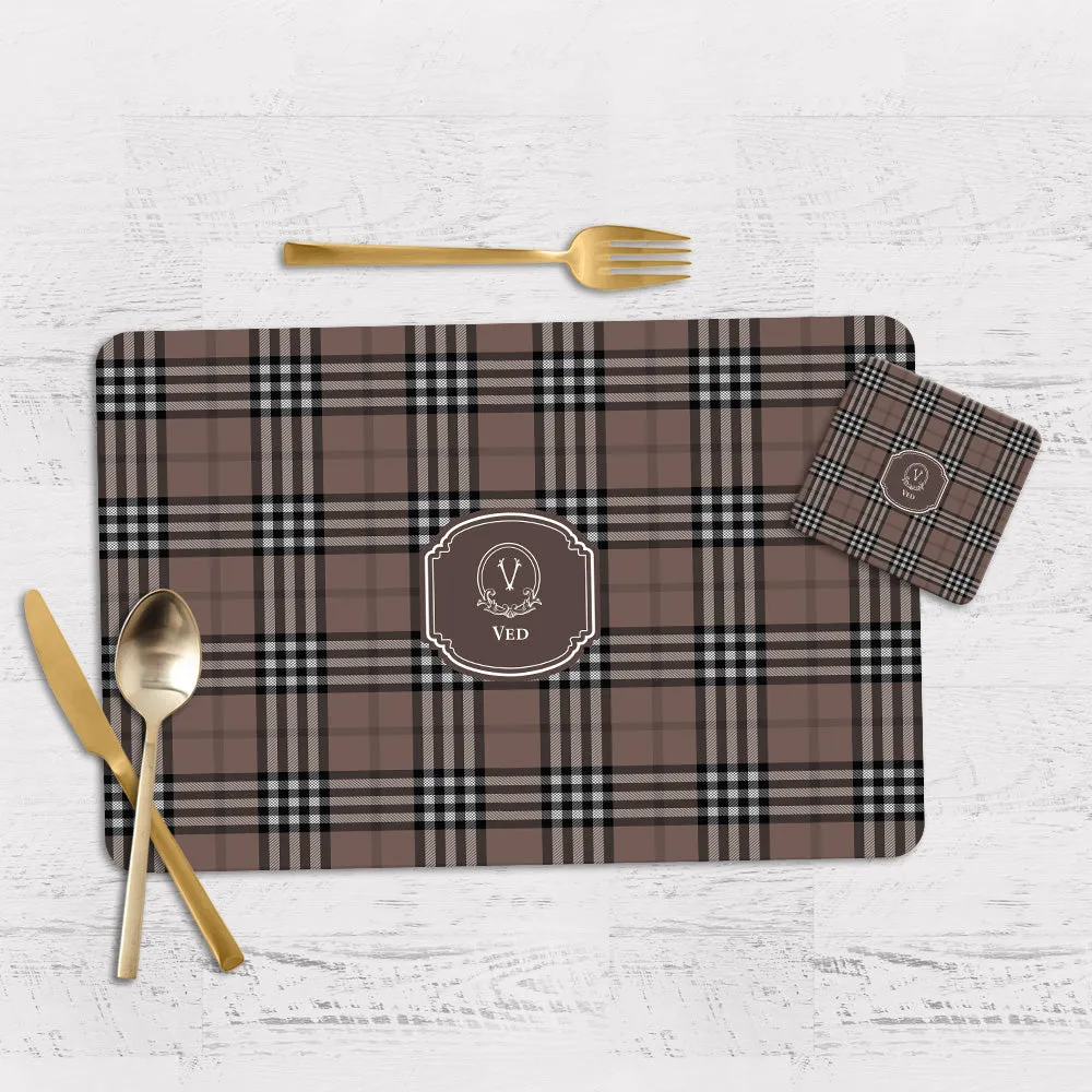 Tartan Tableware Set (4 Placemats & 4 Casters)