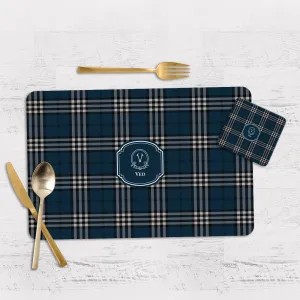 Tartan Tableware Set (4 Placemats & 4 Casters)