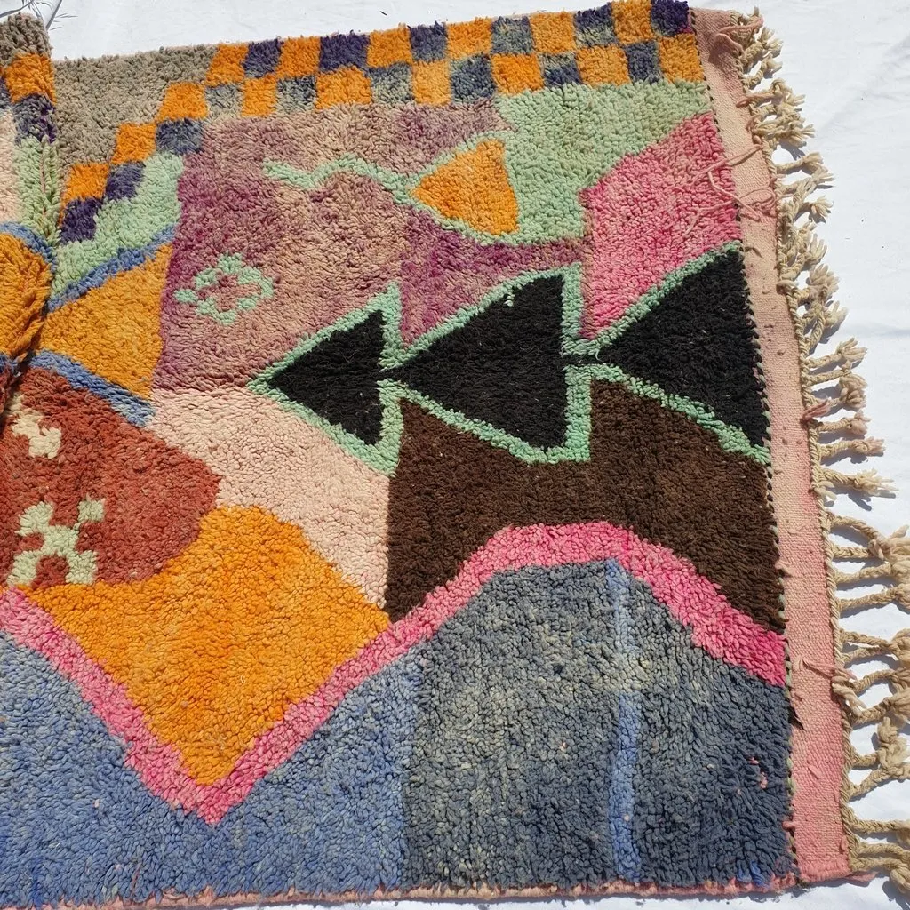 TERWIN | 8x5 Ft | 2,5x1,5 m | Moroccan Colorful Rug | 100% wool handmade