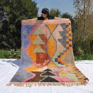 TERWIN | 8x5 Ft | 2,5x1,5 m | Moroccan Colorful Rug | 100% wool handmade
