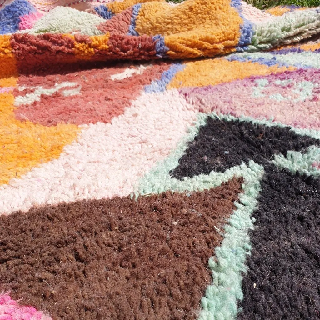 TERWIN | 8x5 Ft | 2,5x1,5 m | Moroccan Colorful Rug | 100% wool handmade