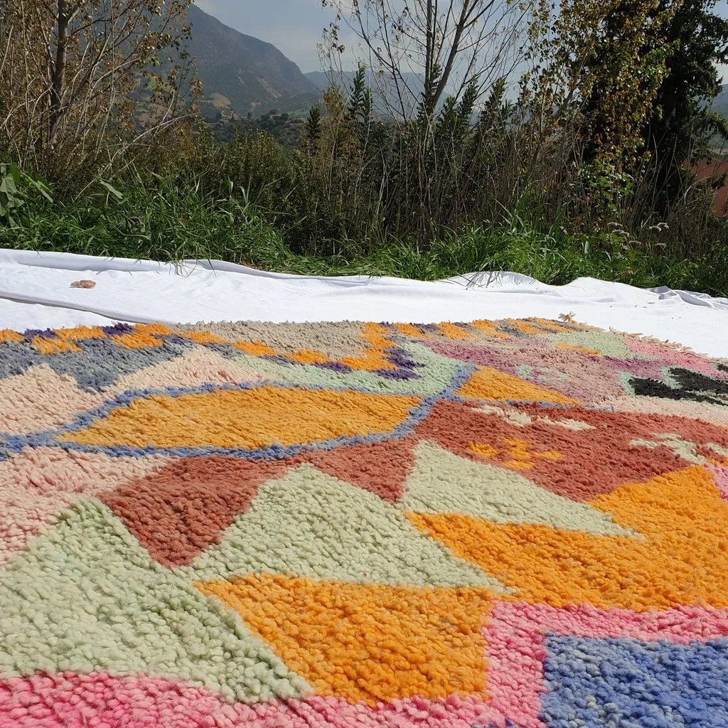 TERWIN | 8x5 Ft | 2,5x1,5 m | Moroccan Colorful Rug | 100% wool handmade