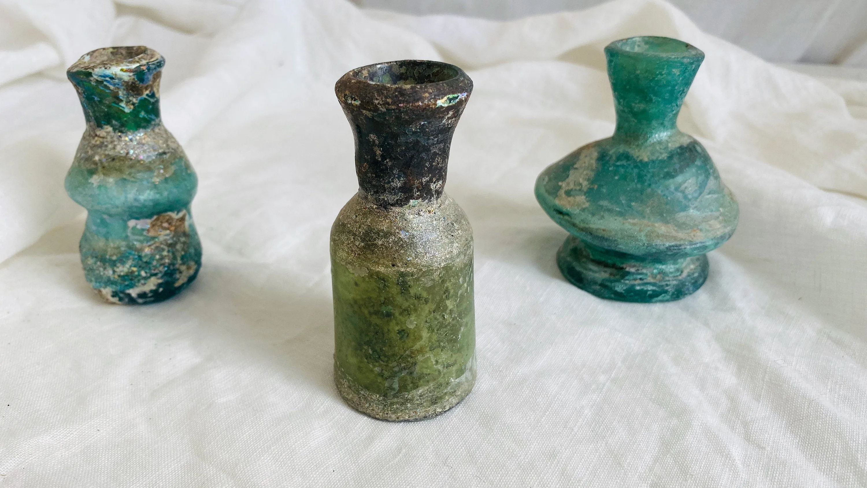 Trio of Ancient Roman Bottles. 0196