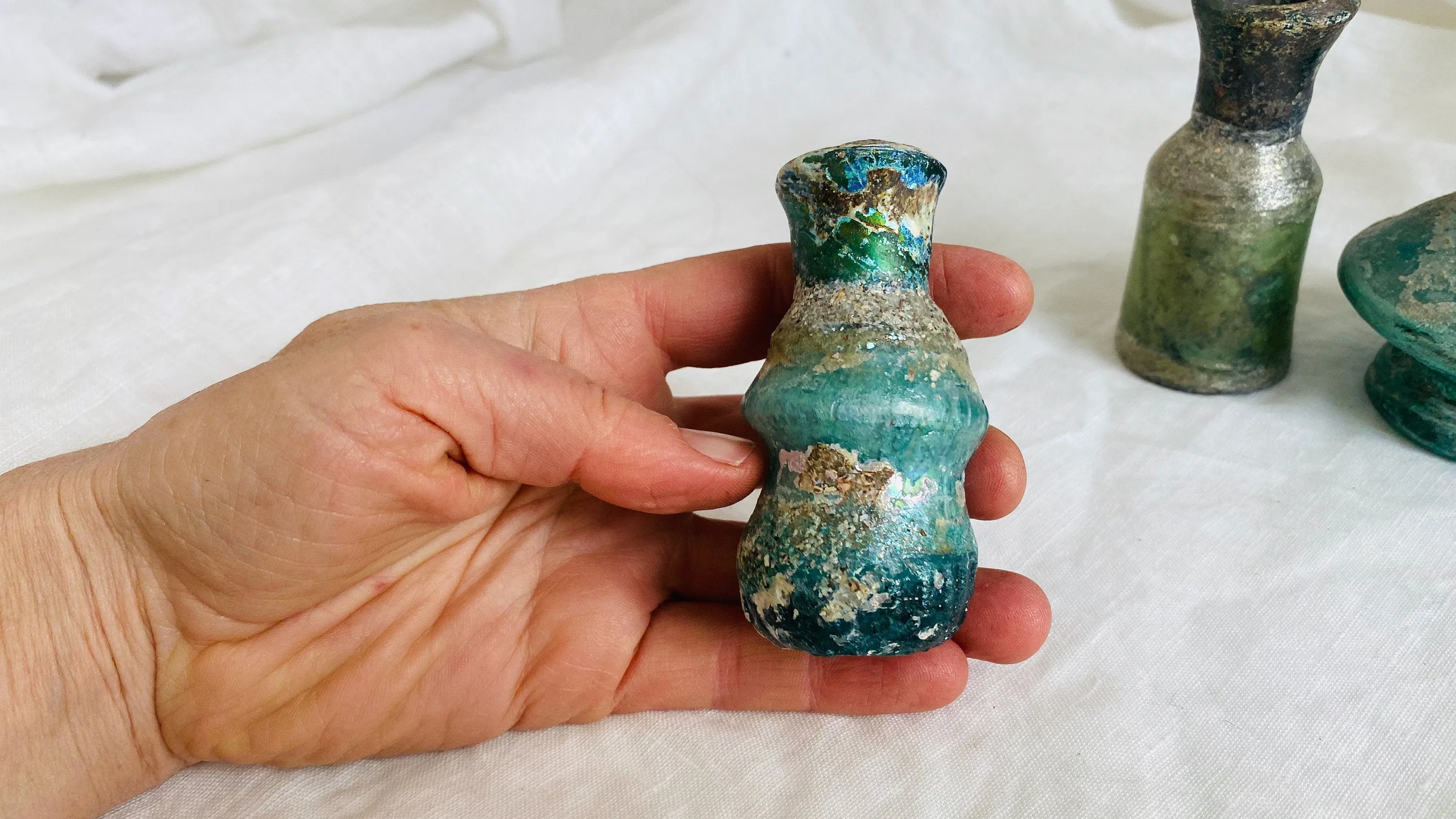 Trio of Ancient Roman Bottles. 0196