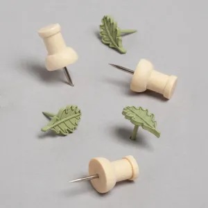 U Brands Leaves & Wood Push Pins, 46 CT