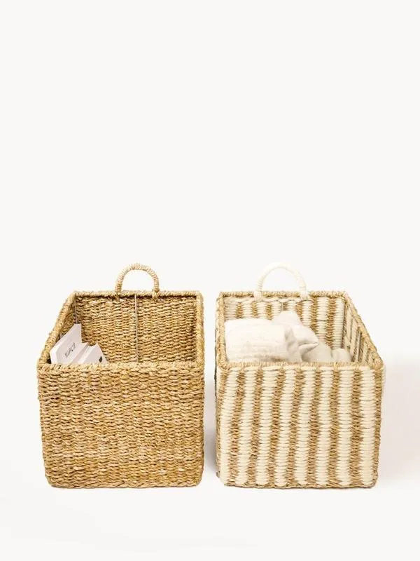 Ula Square Basket- Stripe