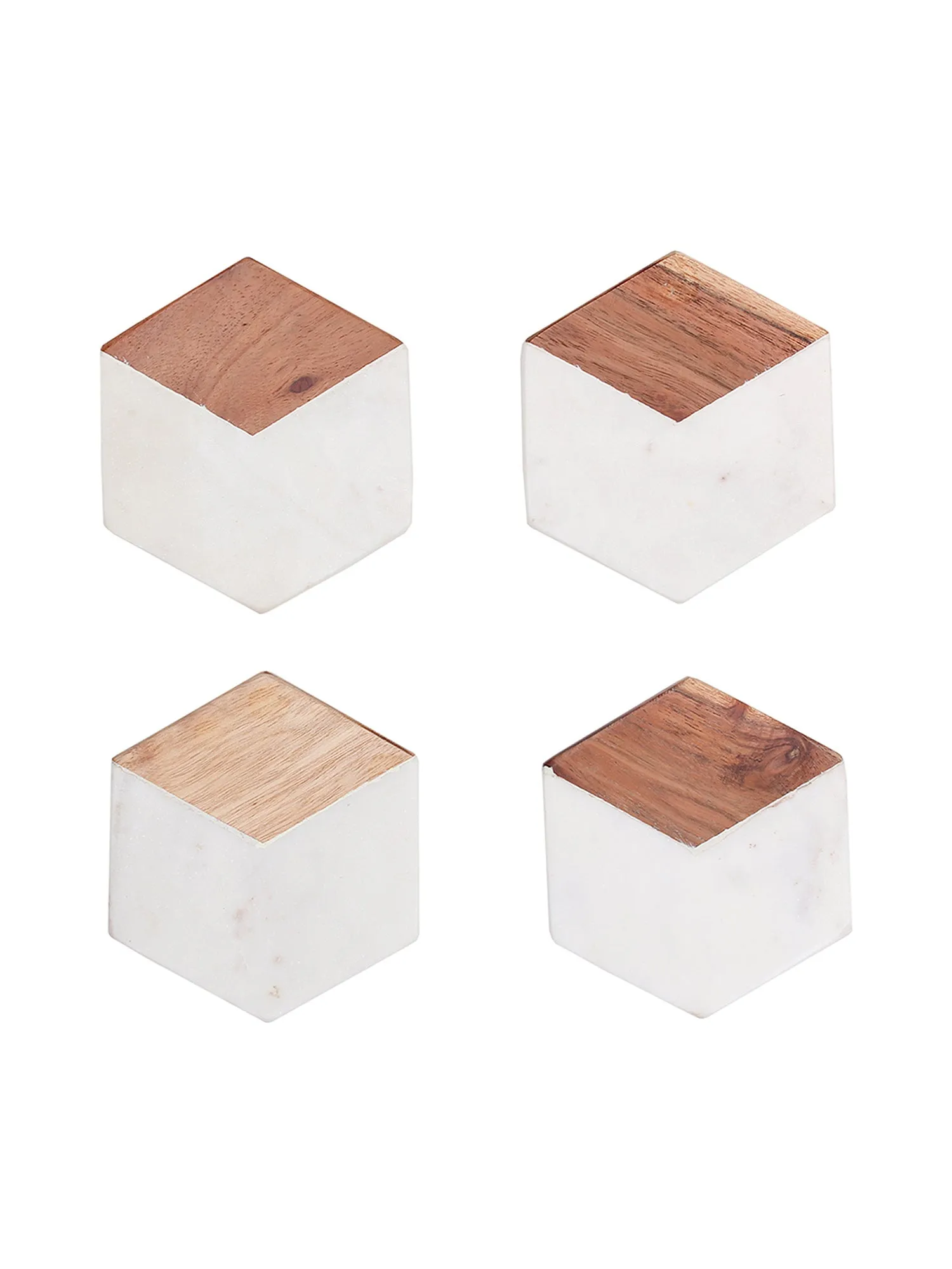 Vallam - Set Of 4 Coasters (Natural And Wooden)