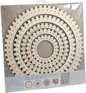 Whittlewud Pack of 5 Wooden Weaving Handloom, Weaving Looms: Circular: 5 Pieces, Wood, Assorted Make Wall hangings